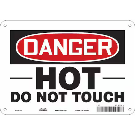 Condor 474Z41 Danger Sign, 10&Prime; W X 7&Prime; H, 0.032&Prime; Thick, 474Z41