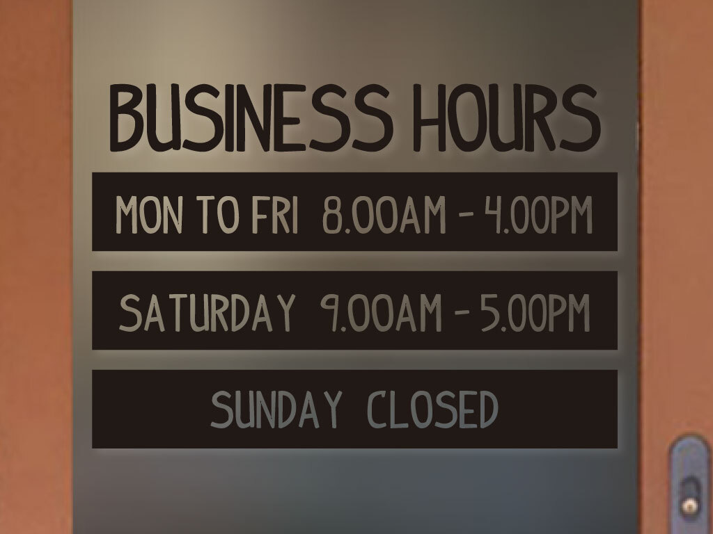 PERFECT STORE ORIGINAL BUSINESS HOURS COLORS and Sizes PERSONALIZED Sign