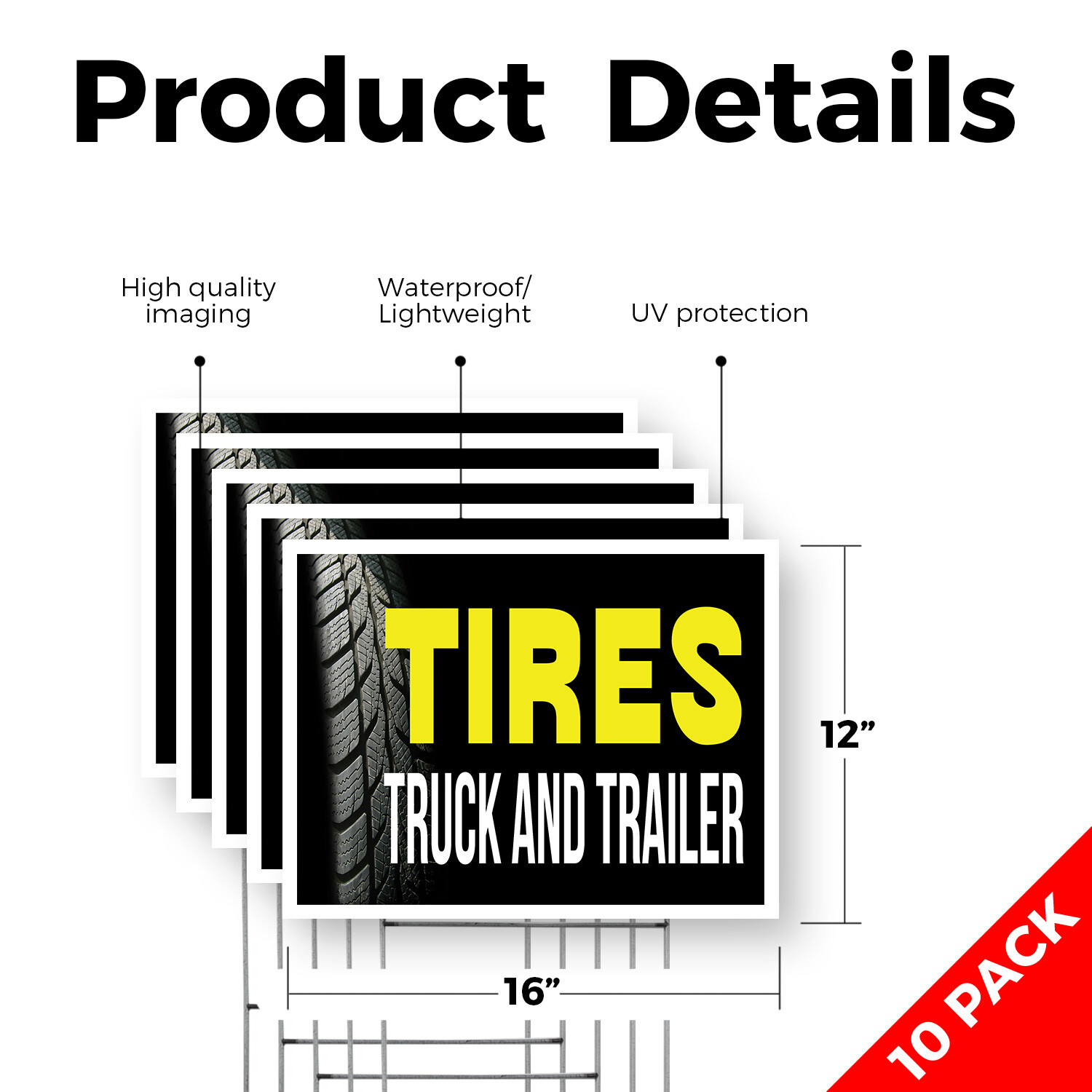 Tire Sale Yard Sign Auto Promotions, Affordable Pricing, Reliable Service