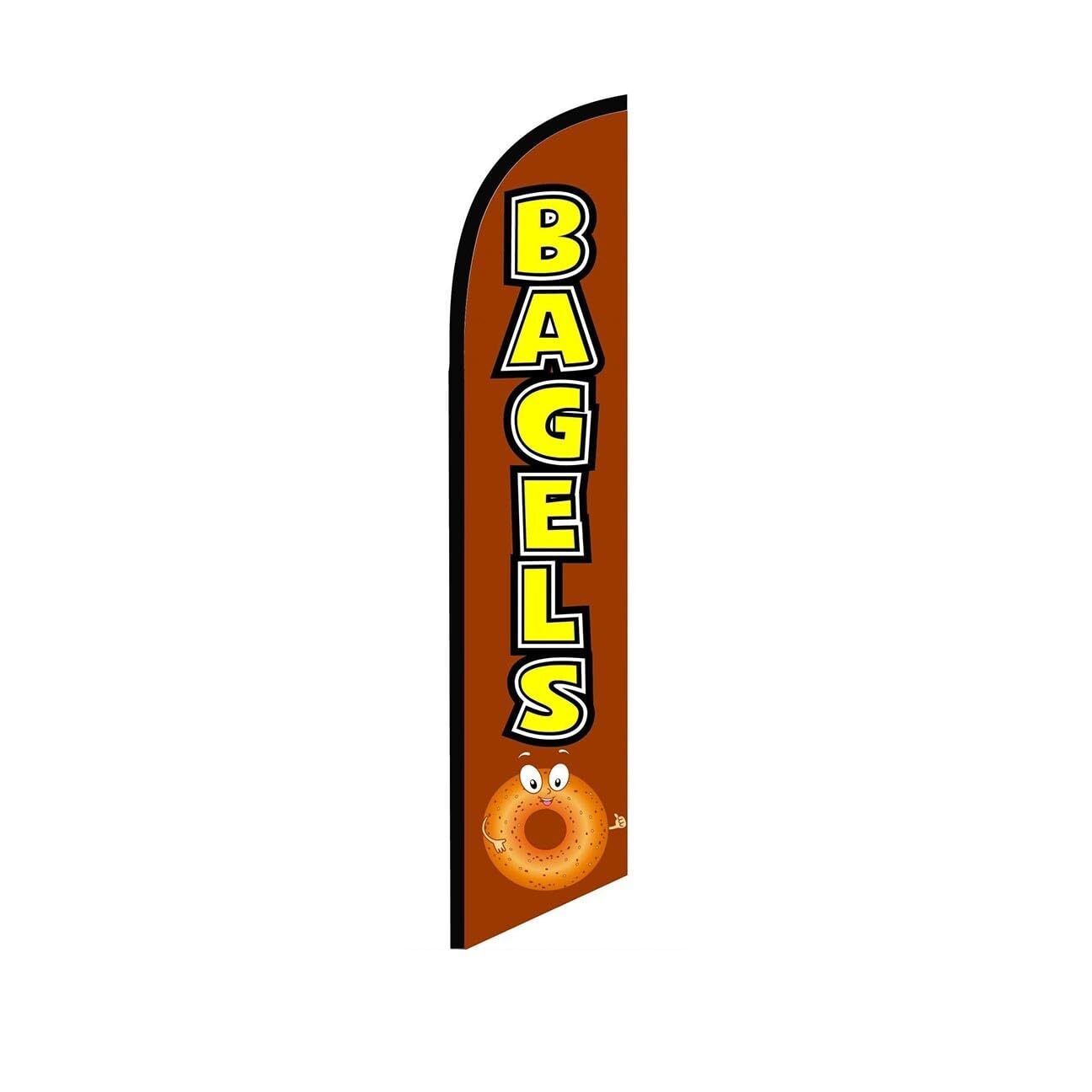 Bagels Swooper Flutter Feather Flag | 3ft W x 11.5ft Tall