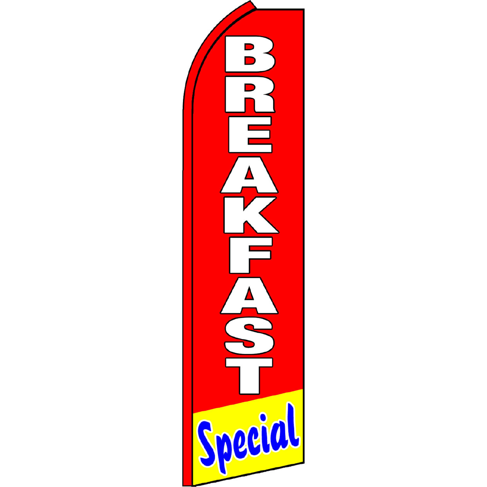 Breakfast Special Red and White 2 1/2 ft X 11 1/2 ft Swooper Flag (Flag Only)