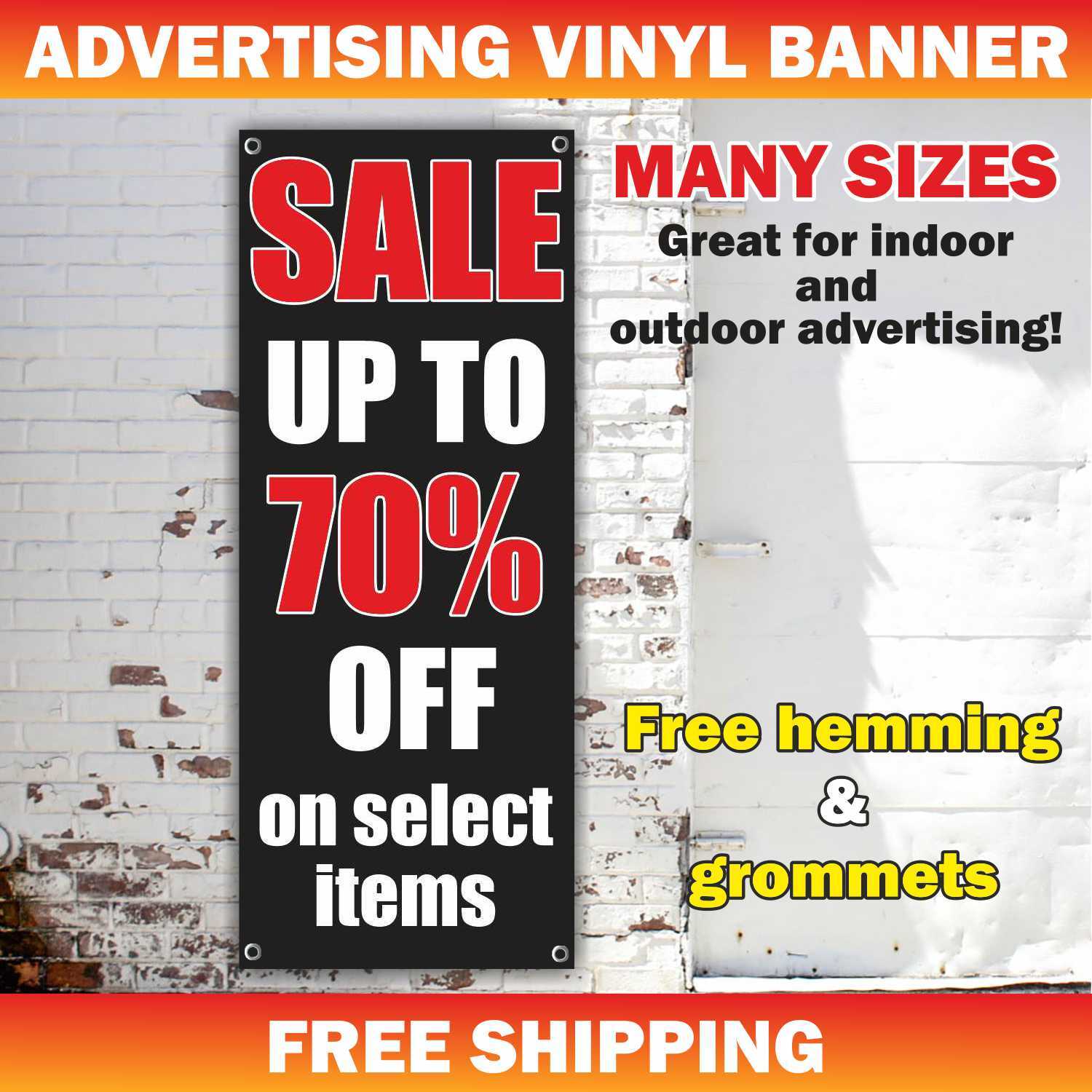 SALE UP TO 70% OFF Advertising Banner Vinyl Mesh Sign Store Clearance Discount
