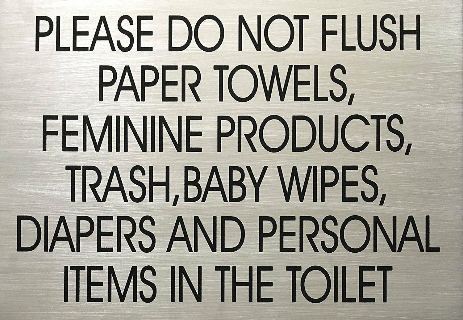 Toilet Sign (7×10 inch, Silver-Brush Aluminium, with Double Sided …REF24-1027