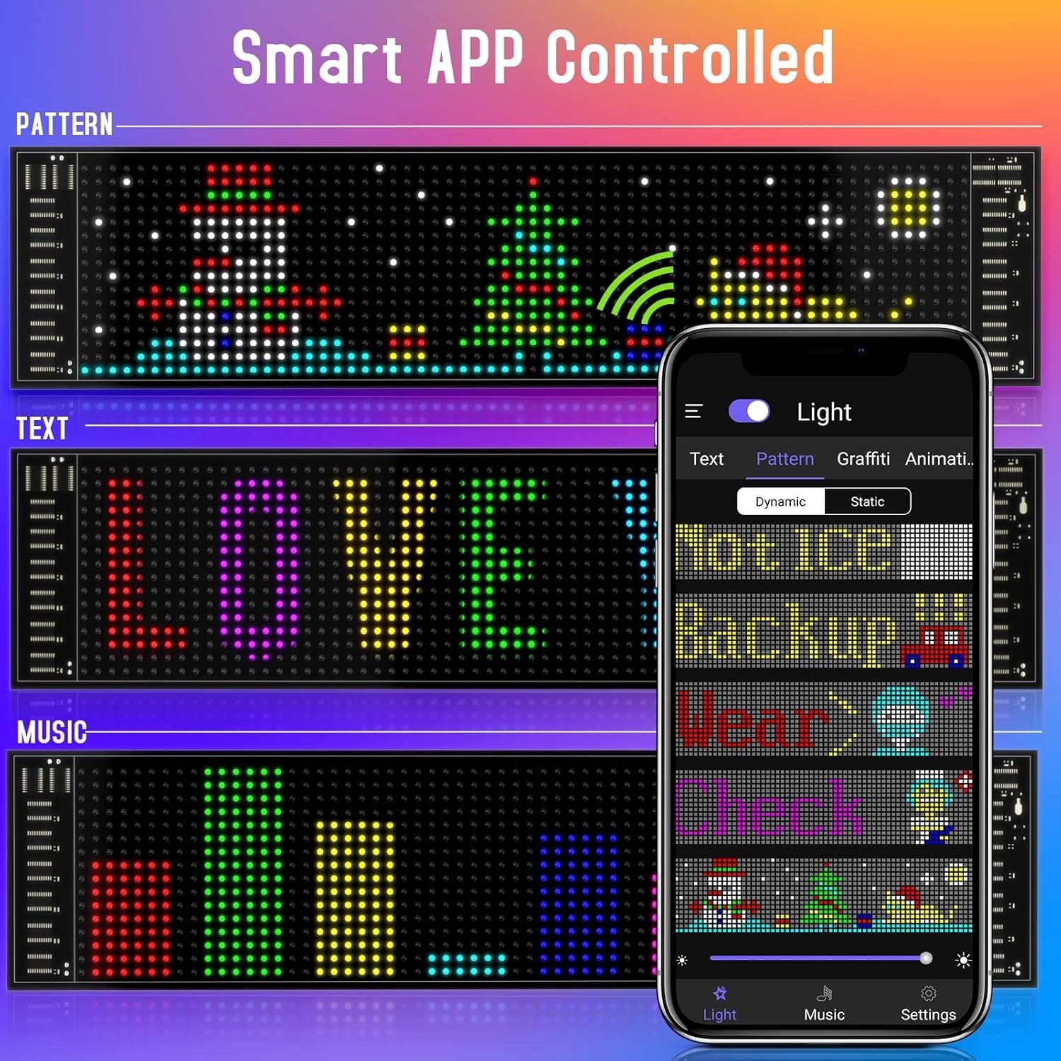 Attention-Grabbing 15 »x4 » LED Banner with App Control – Ideal for Advertising