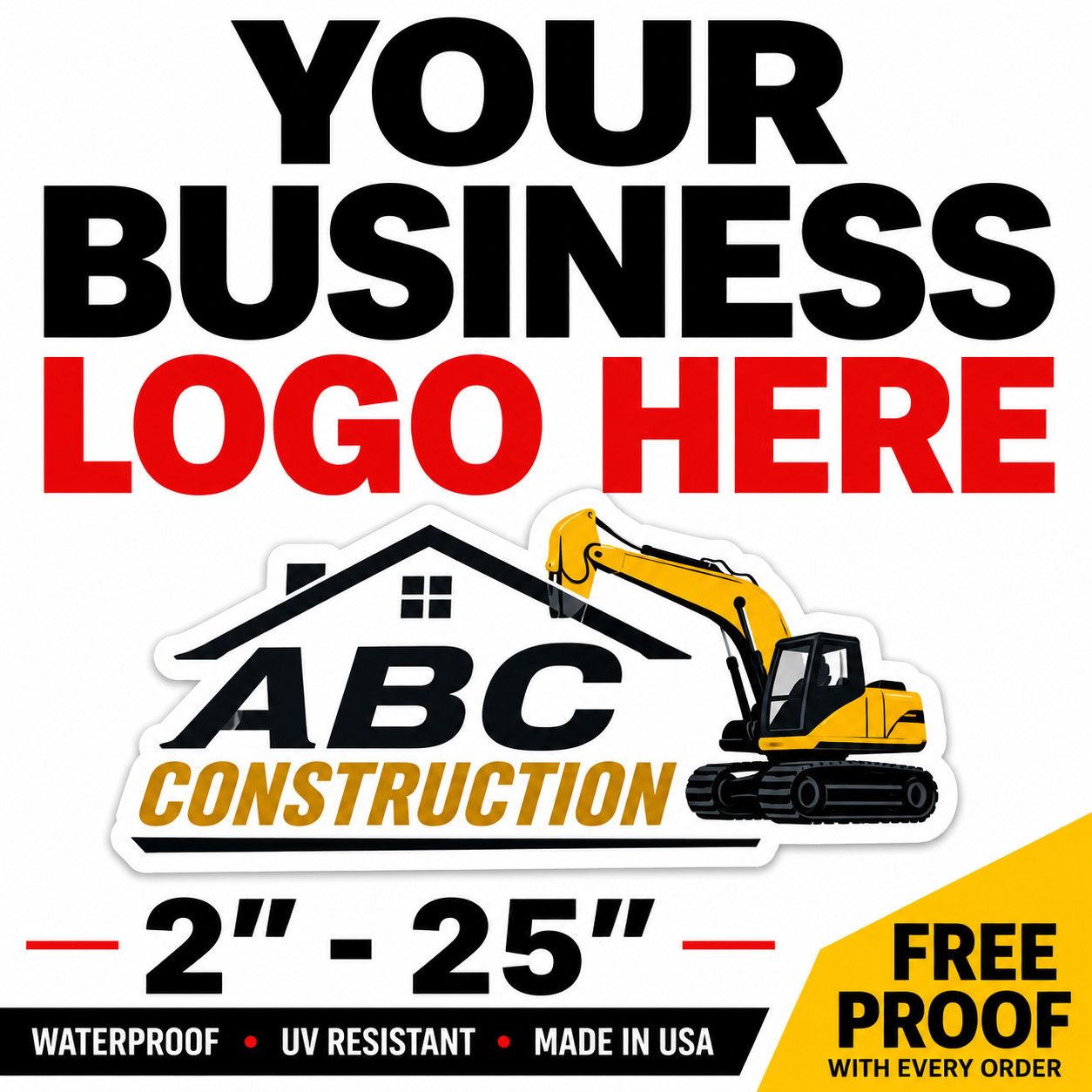Custom Business Logo Stickers Waterproof Vinyl Decals UV Resistant 2&Prime;-25&Prime;