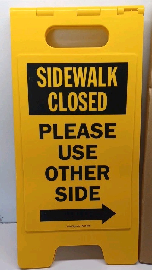 A-frame Sidewalk Closed Please Use Other Side With Arrow Double Sided 12&Prime;×24&Prime;