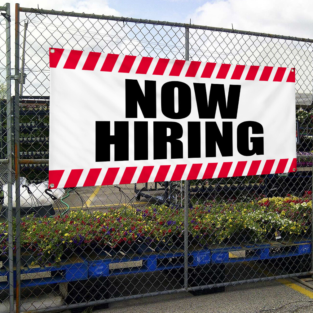 Vinyl Banner Multiple Sizes Now Hiring Business E Business Outdoor