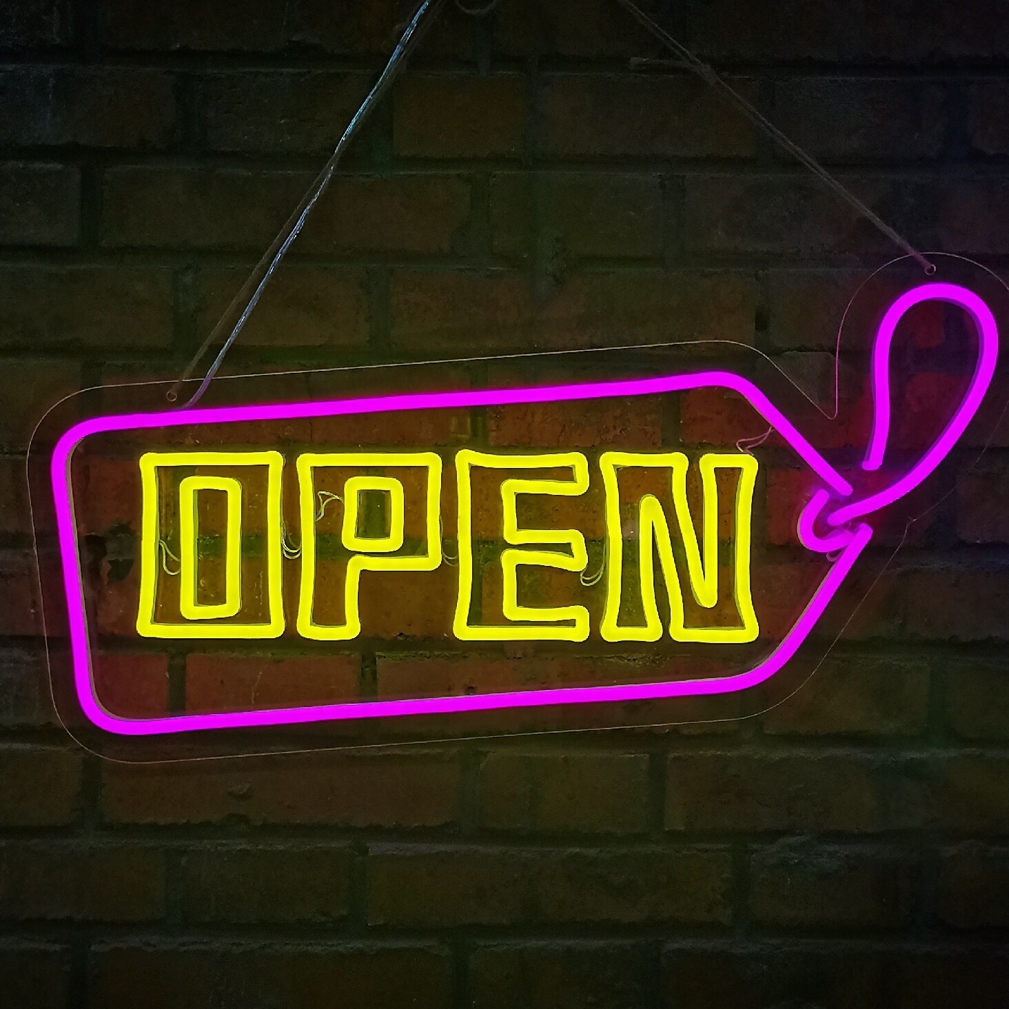 20&Prime;x12&Prime; LED Neon Open Sign Light for Store w/ ON & Off Switch Acrylic Background