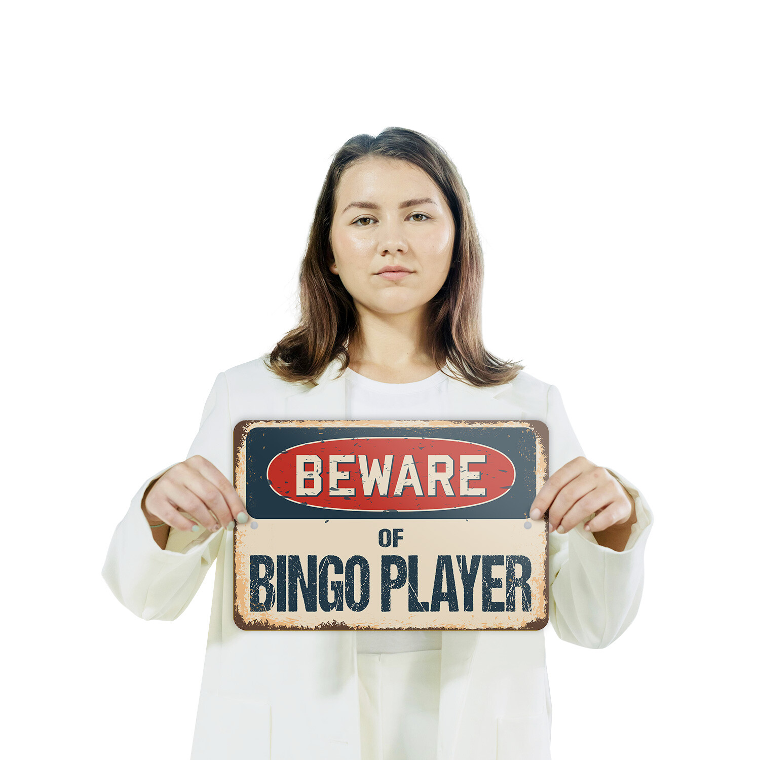 Bingo (3 Pack) Plastic Street Sign Crossing Warning Vintage Rustic Beware