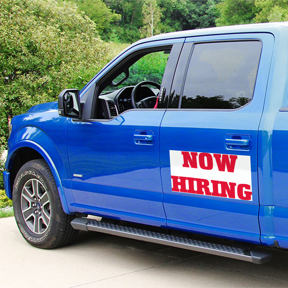 Car Magnet Set of 2 Now Hiring Business H Car Advertising Industrial Sign