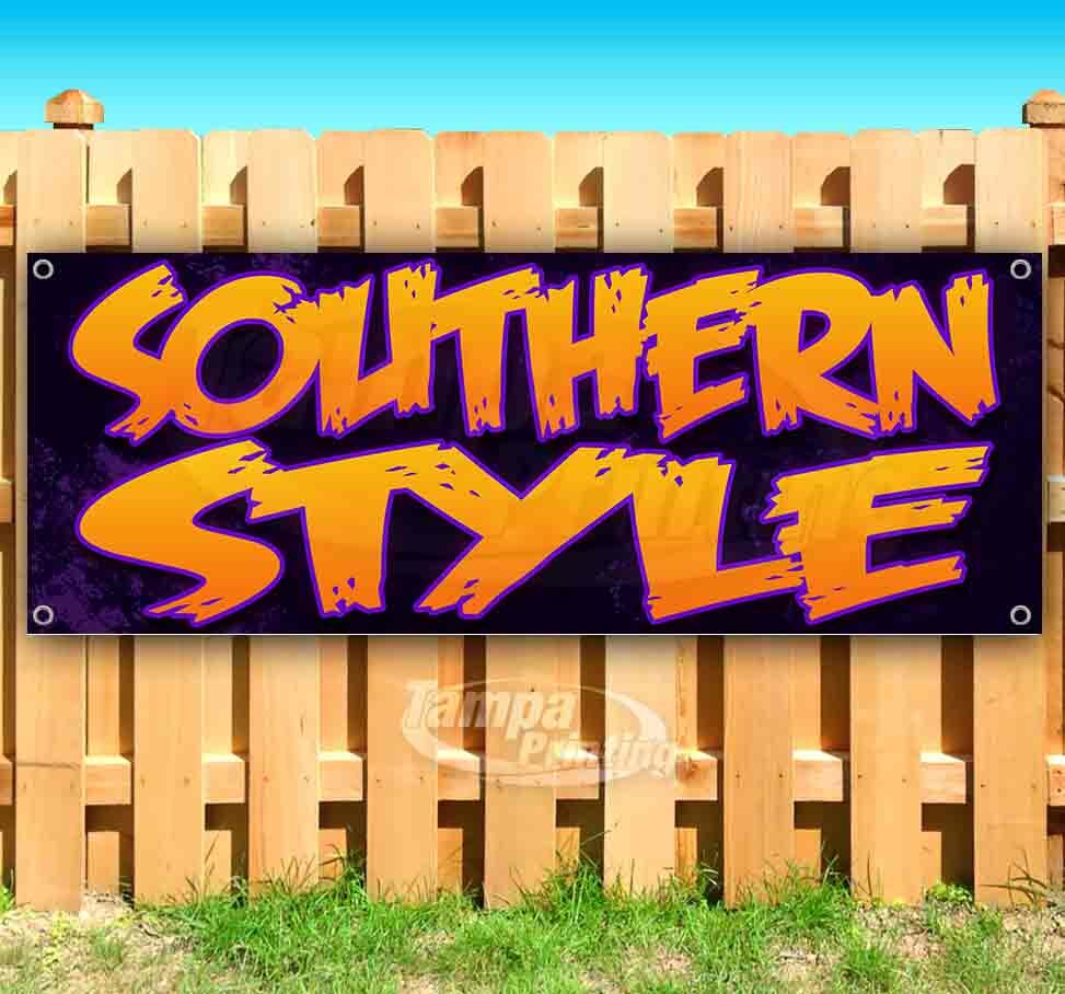 SOUTHERN STYLE Advertising Vinyl Banner Flag Sign Many Sizes Available BARBECUE
