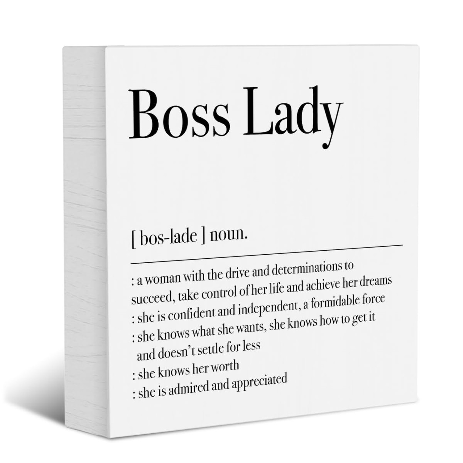 Motivational Boss Lady Gifts for Women Decorative Wooden Box Sign Boss Lady D…