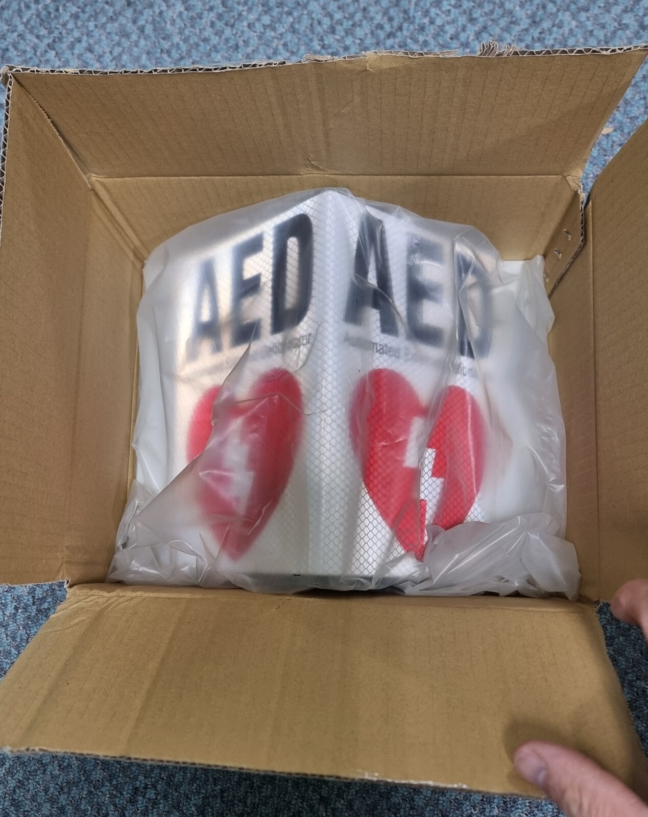 Autimated External Defibrillator (AED) Double Sided Wall Sign Official Original