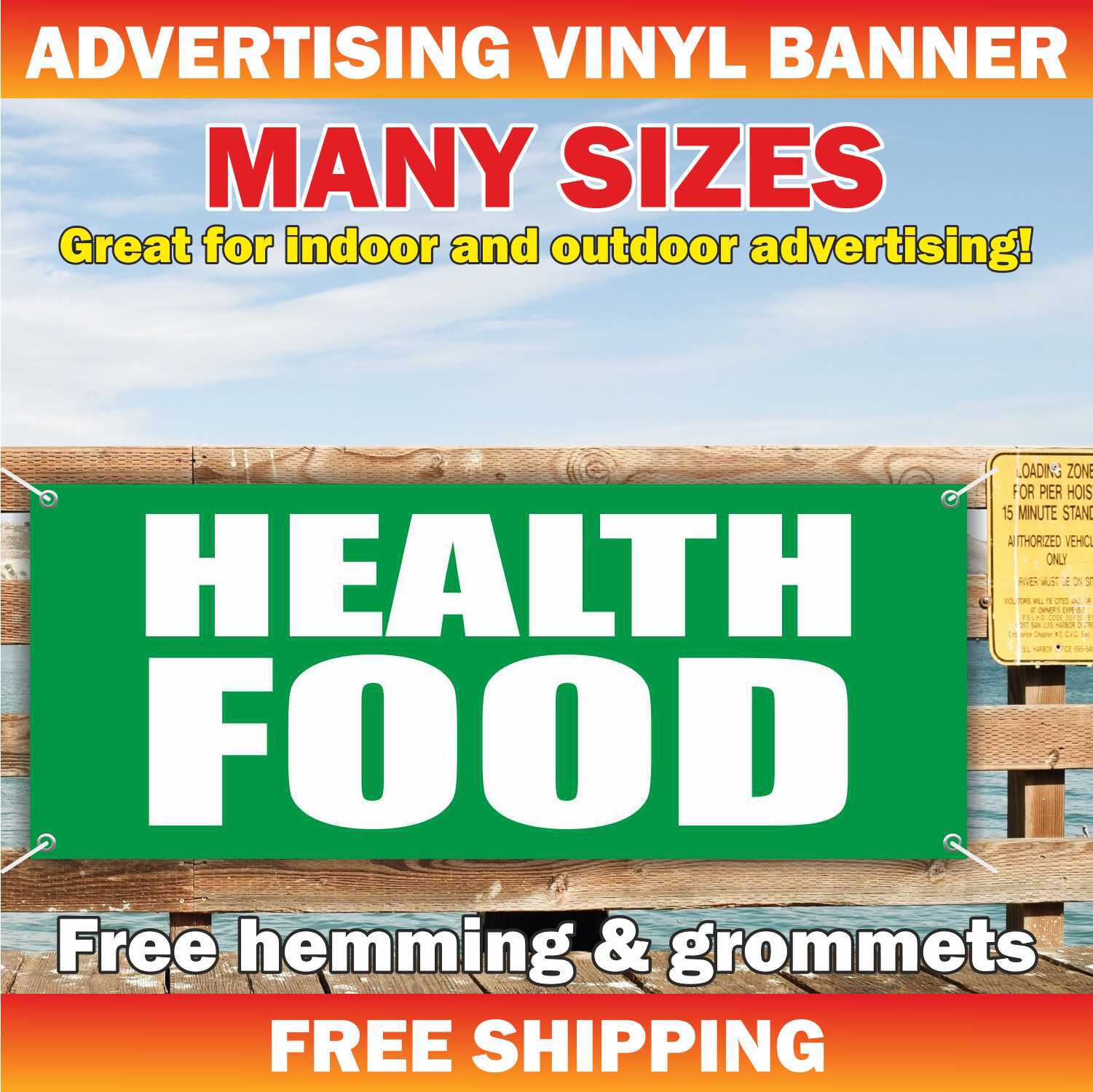 HEALTH FOOD Advertising Banner Vinyl Mesh Sign fresh fruits smoothie tea bar