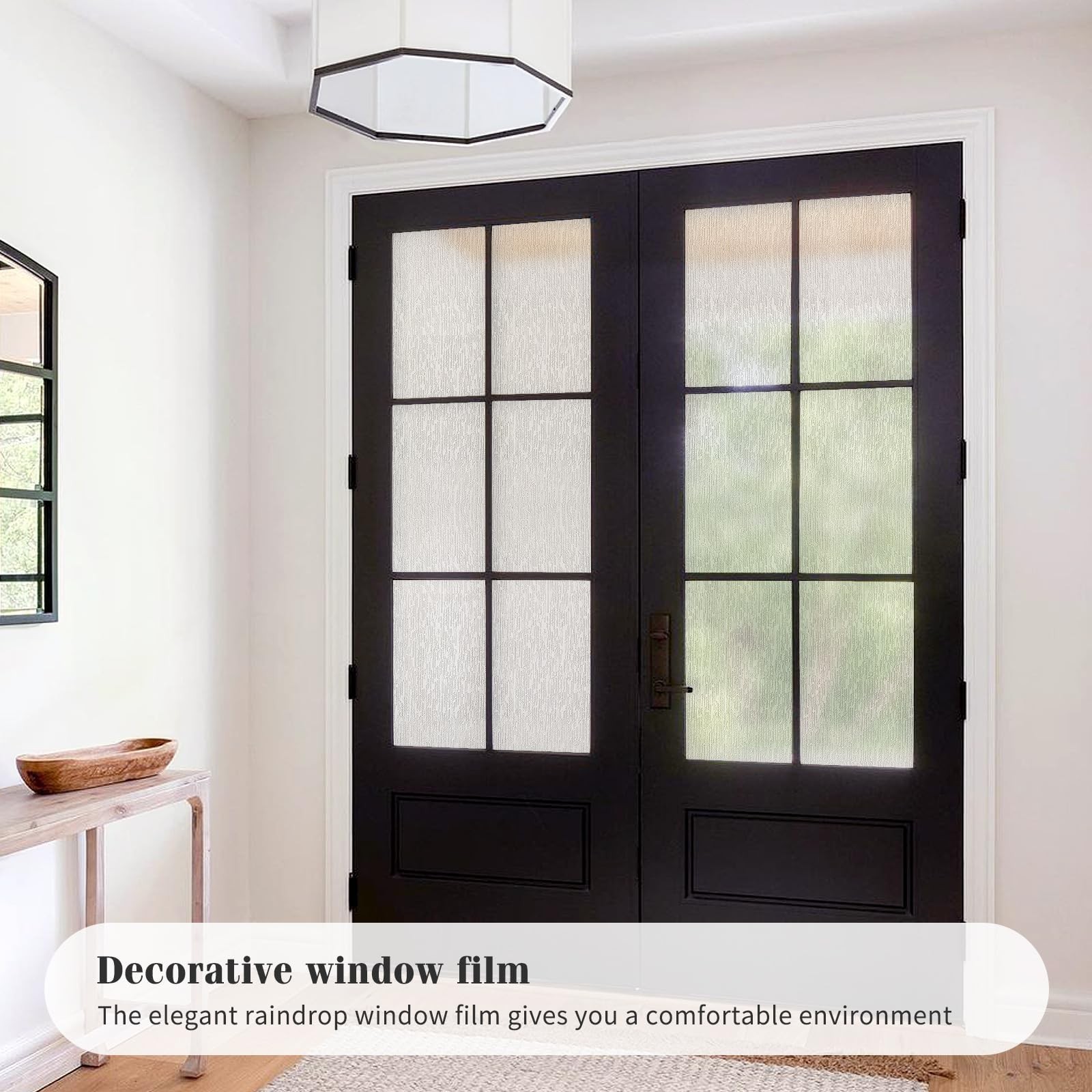 WPCTEV Window Film Non Adhesive Frosted Film Privacy Window Sticker Self Stat…