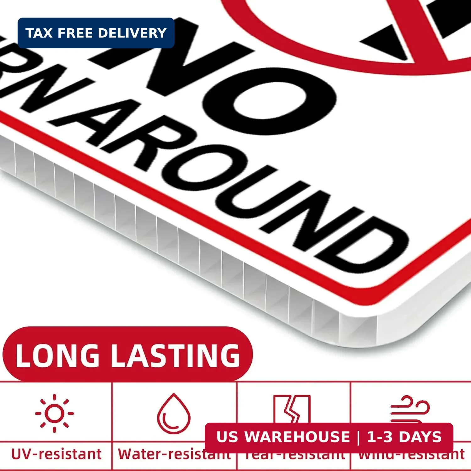 No Turn Around Driveway Sign, 2 Pack Private Driveway Signs 14&Prime;x10&Prime; Double-Sided