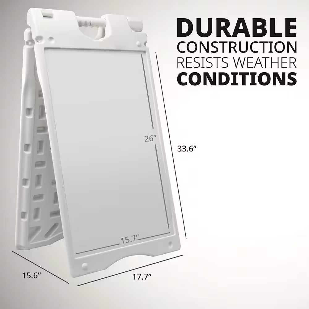 Sandwich Board, a Frame Sign Holder 22X28 In., Dual Display Outdoor Sign, White