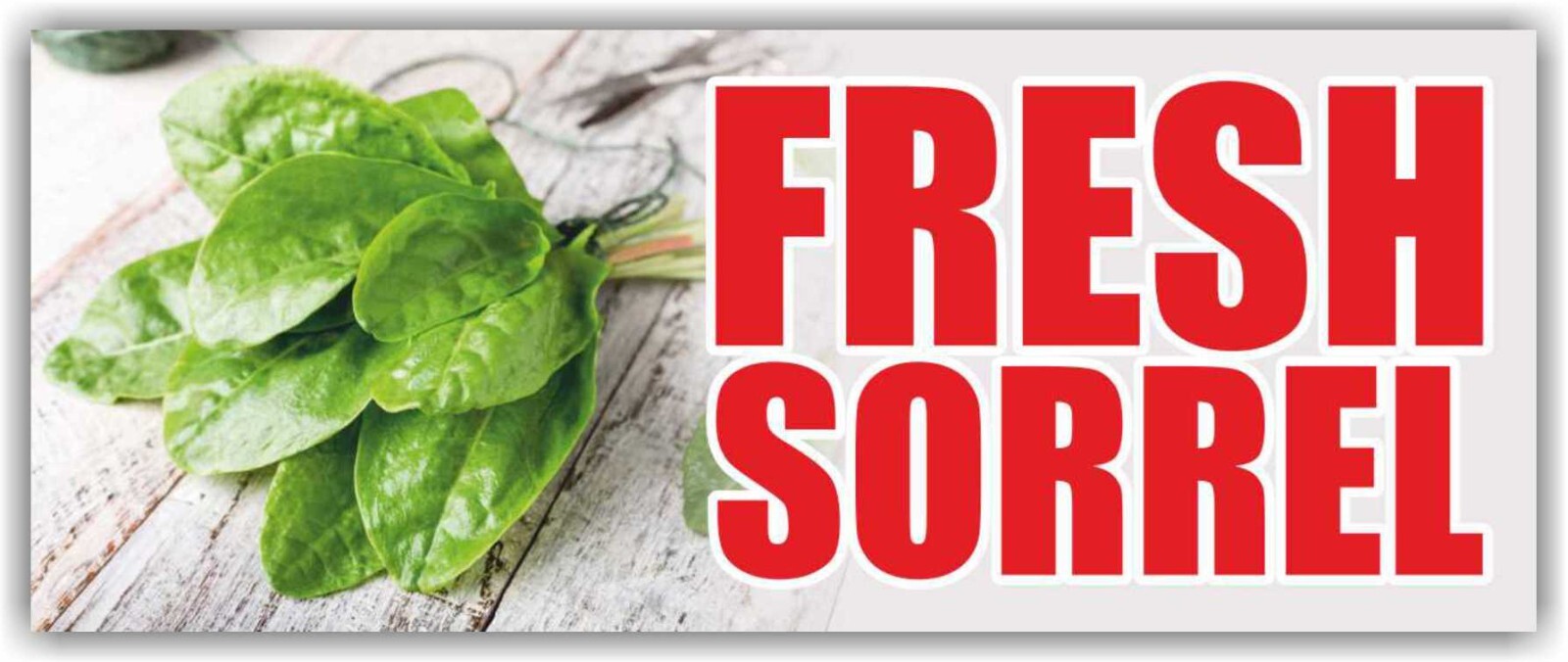 Fresh Sorrel Advertising Banner Vinyl Sign Salad vegetables Fruits Berries Farm
