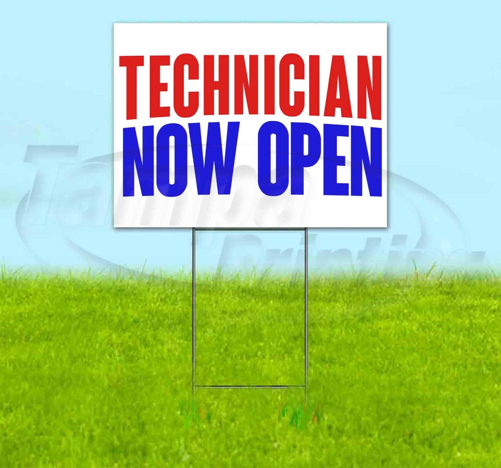 TECHNICIAN NOW OPEN Yard Sign Corrugated Plastic Bandit Lawn Decorations