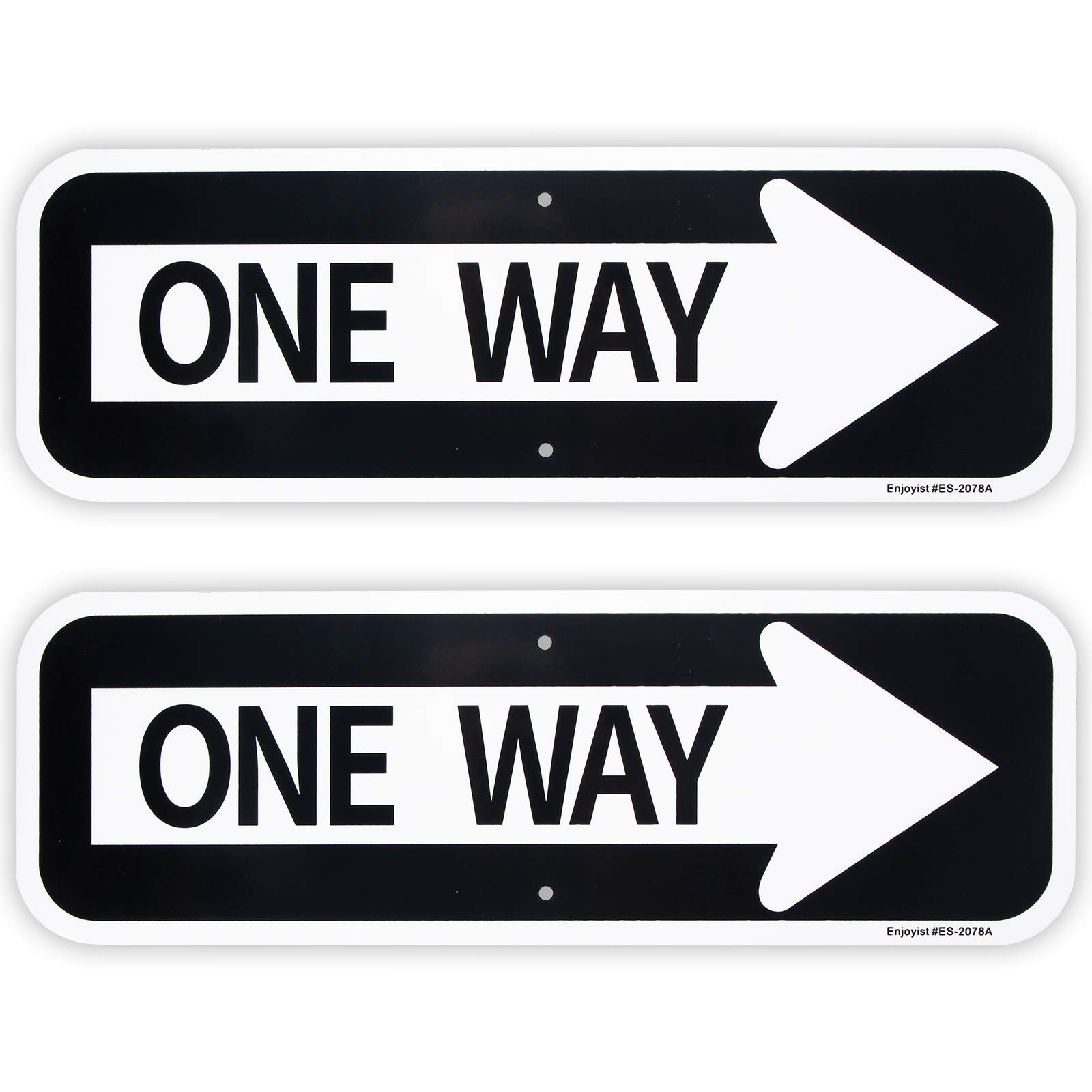 2-Pack Large One Way with Right Arrow Sign 18&Prime;x 6&Prime; .04&Prime; Aluminum Reflective Sign