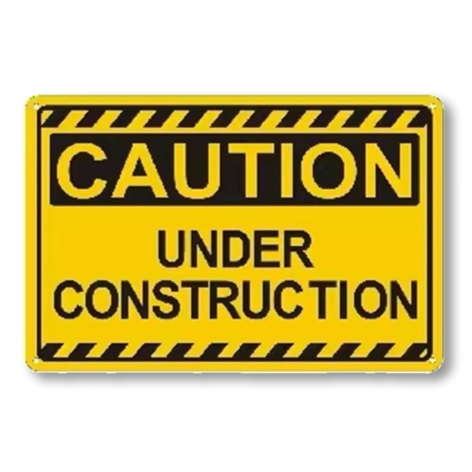 Under Construction Sign 12×8 Inch Caution Area Warning Metal Plates 2 PCS