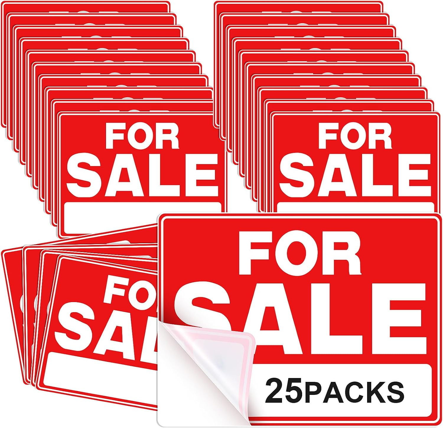 25 Pcs for Sale Signs for Car 9 x 12 Inches Auto Sales Signs Vehicle, Houses Sal