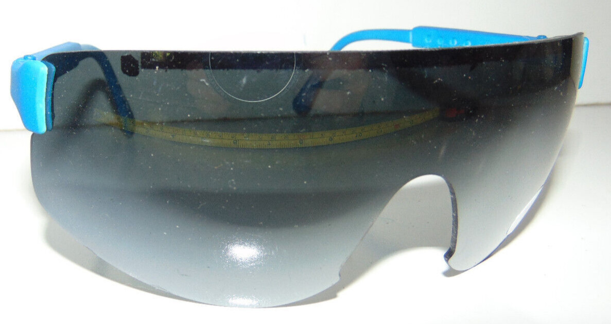 Vintage 1990&rsquo;s Sunglasses Blue/Black Ski Rimmed 90s Glasses LARGE Lens * RARE
