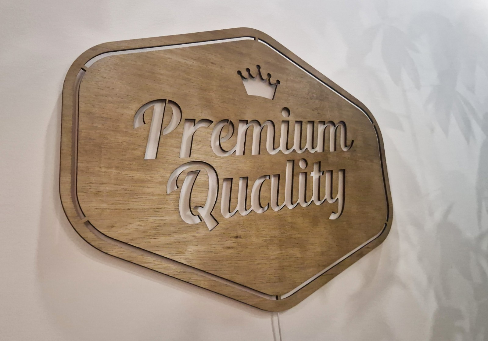LED Wooden Logo Sign – YOUR BRANDING – Laser Cut Backlit Wall Logo for Business