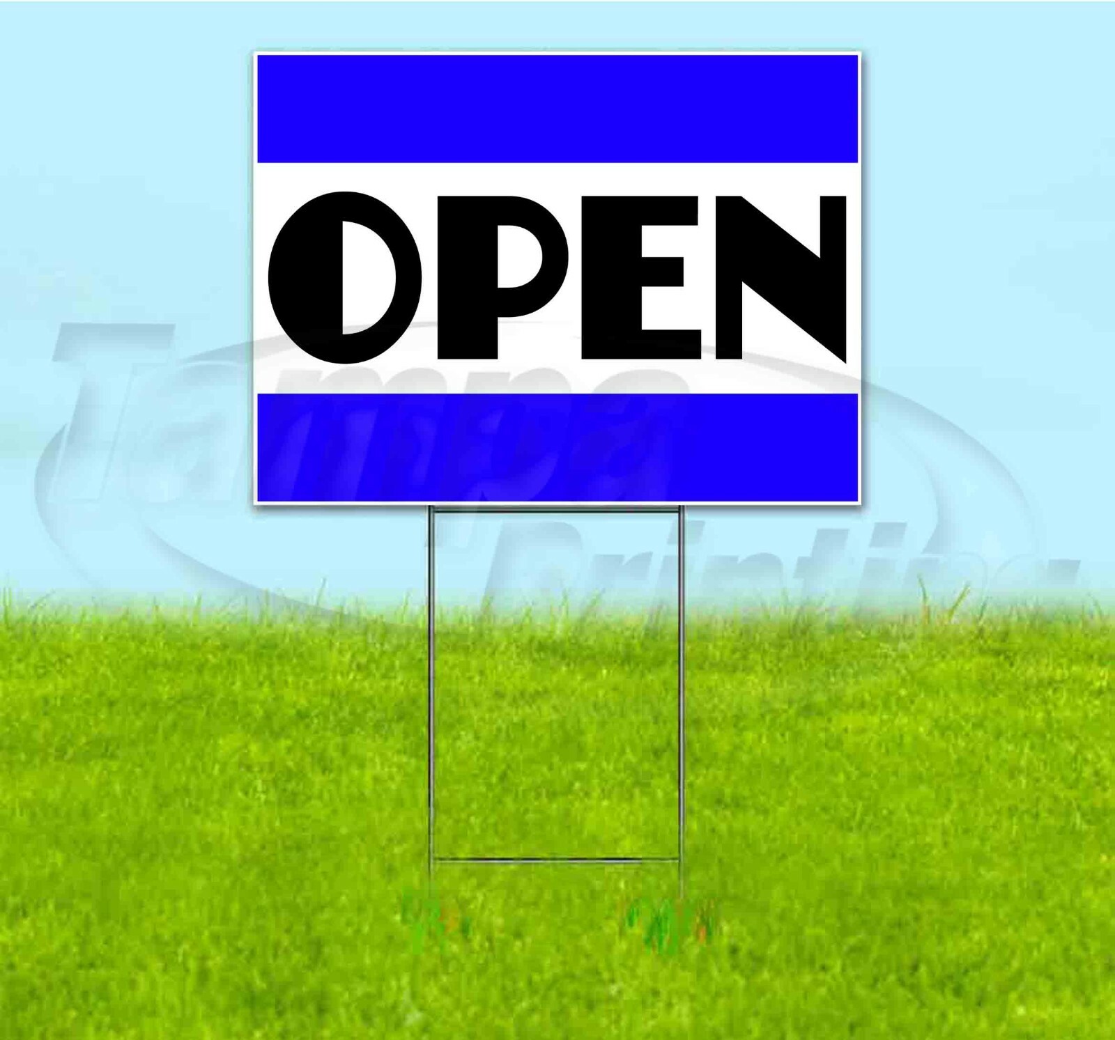OPEN 18×24 Yard Sign WITH STAKE Corrugated Bandit USA BUSINESS GRAND OPENING