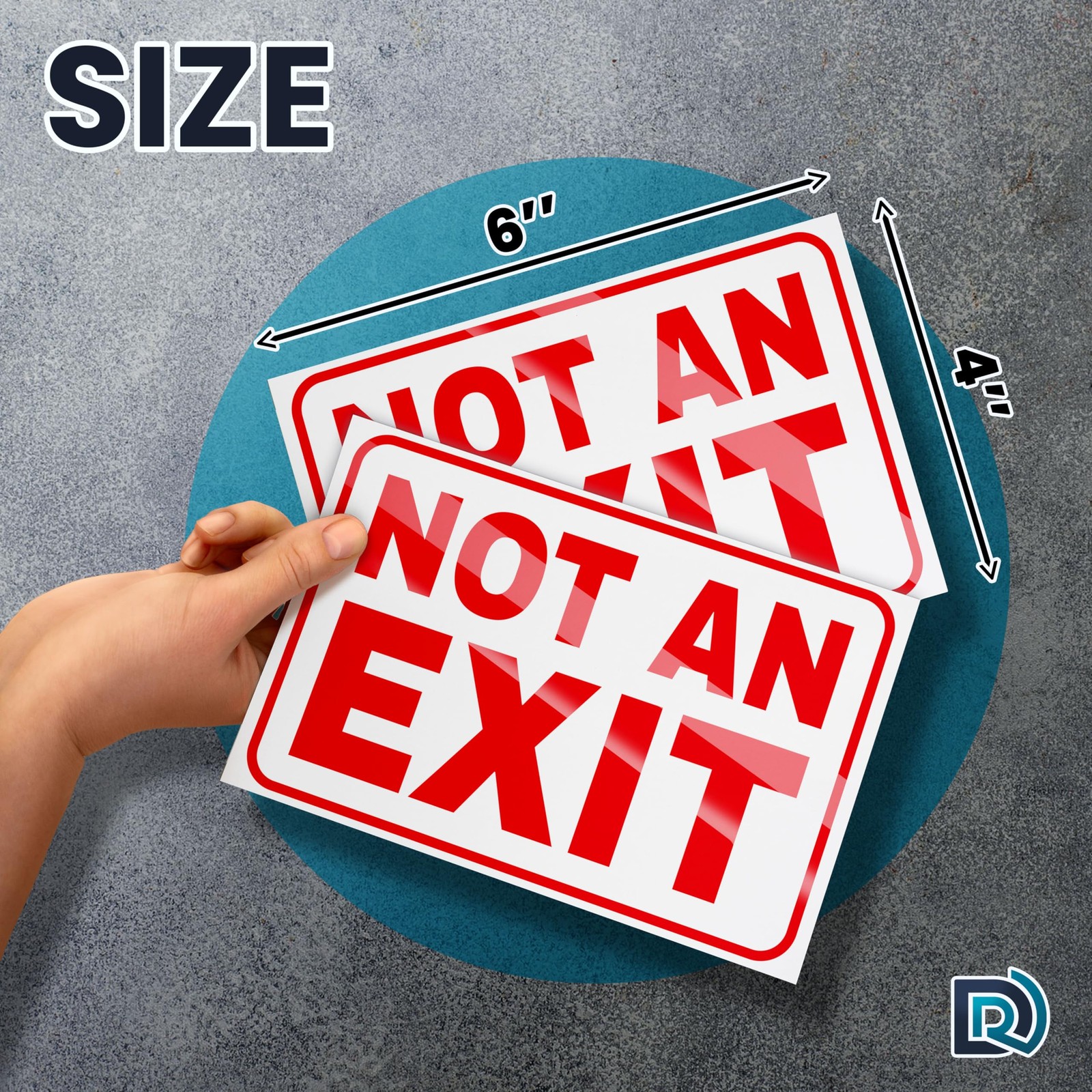 Not an Exit Sticker, 6×4 Inch Vinyl Decals, 2 Pack, Easy Peel & Stick