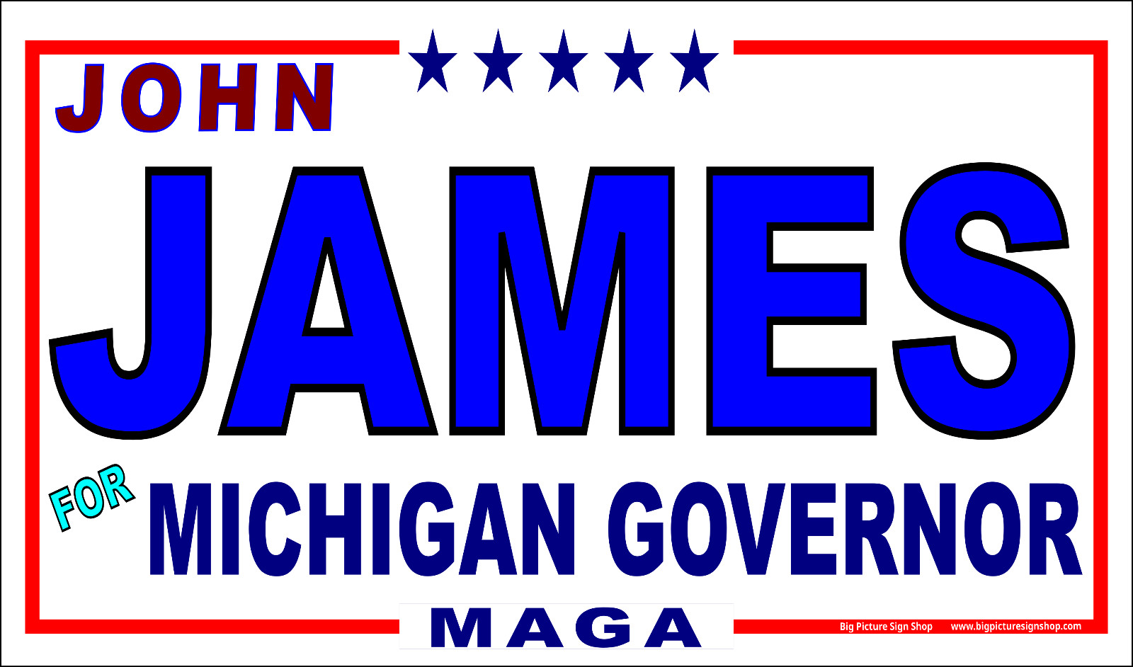 John JAMES for MICHIGAN GOVERNOR – Banners -LARGE -Fast Shipping -USA MADE -30