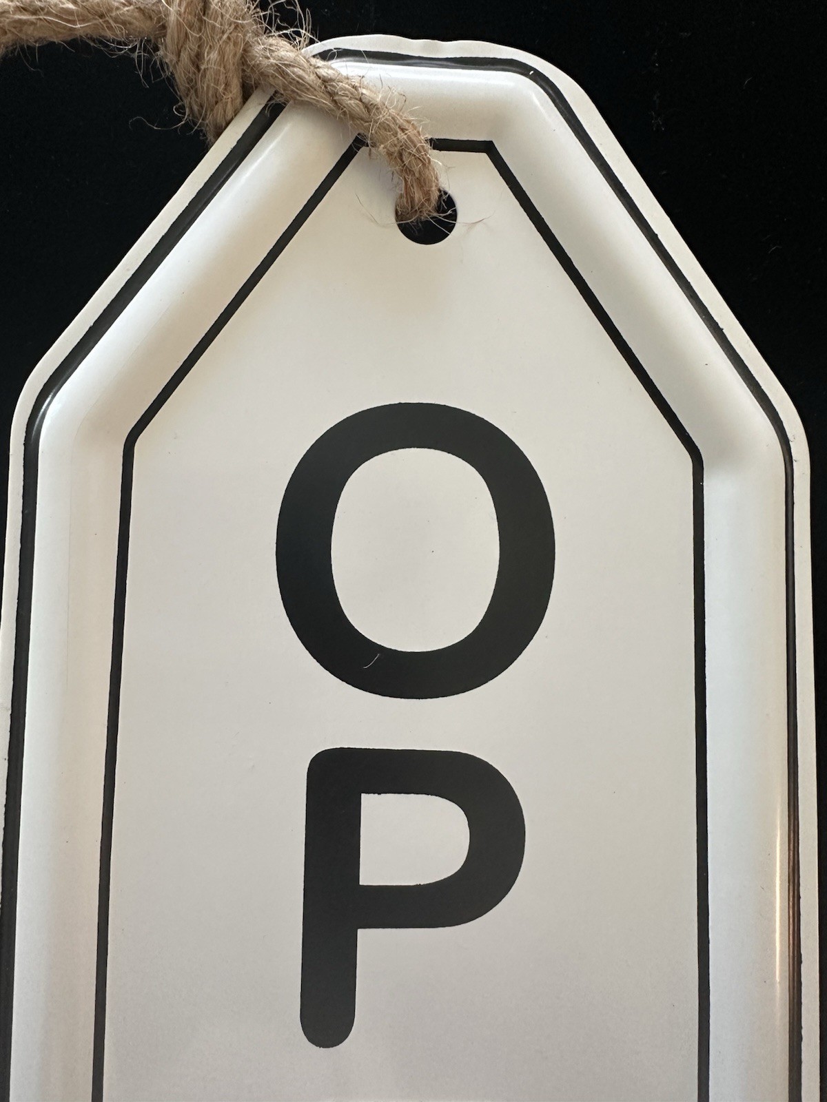 OPEN/CLOSED BUSINESS SIGN-VINTAGE STYLE WHITE TIN BLACK LETTERS DOOR SIGN-NEW