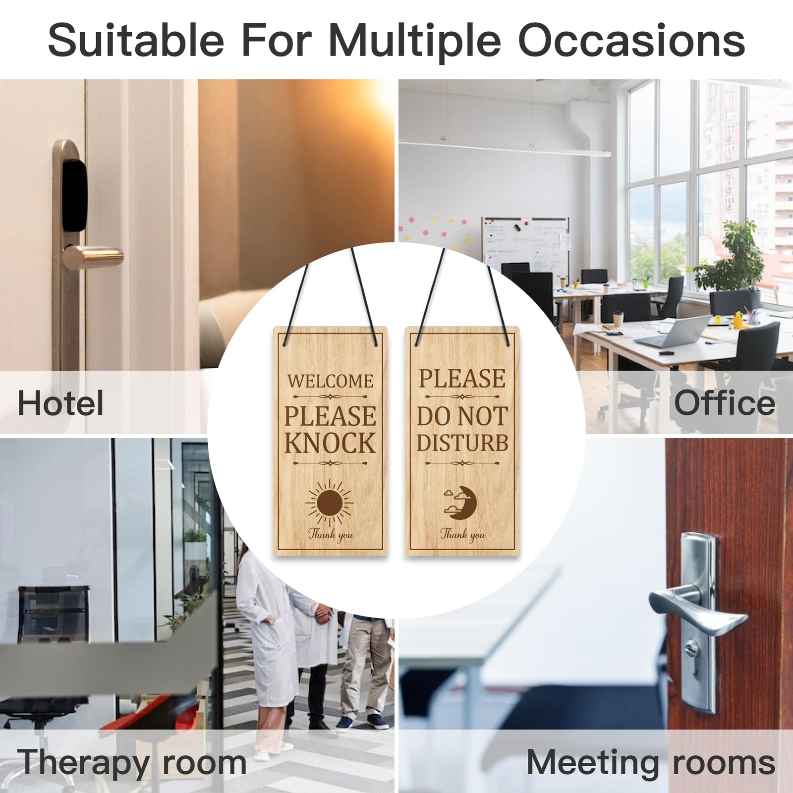 1 PCS Please Do Not Disturb Sign Welcome Please Knock PVC Plaque Door Hanger