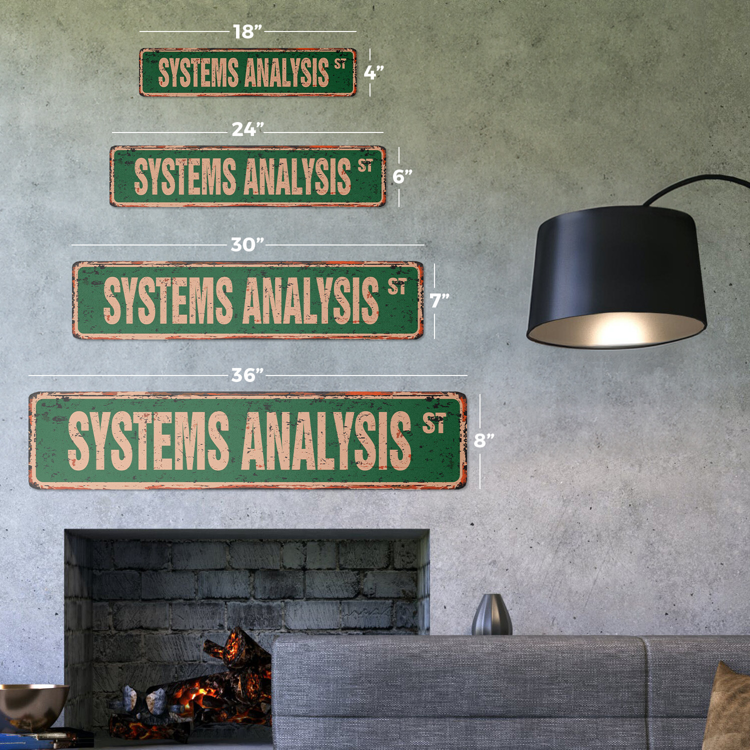 SYSTEMS ANALYSIS Vintage Street Sign technical computer operation systems geek