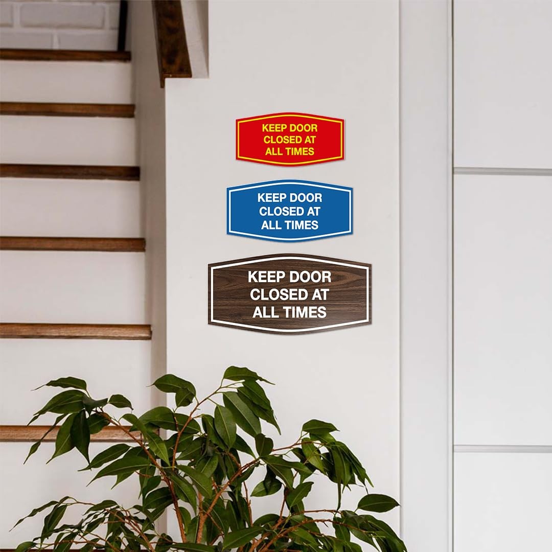 Fancy Keep Door Closed At All Times Sign Black Large Wall Plaque Office