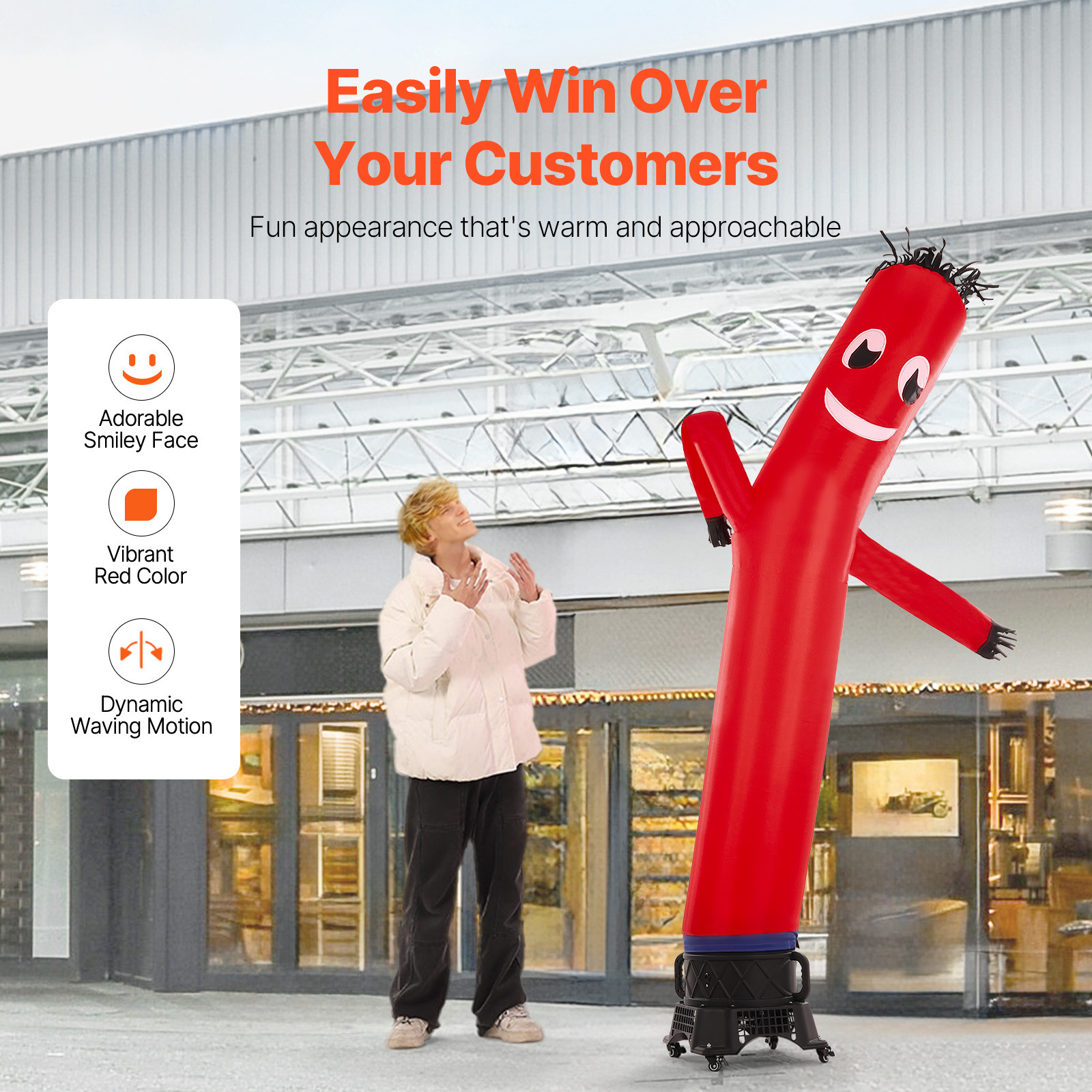 VEVOR 10 ft Wacky Waving Inflatable Tube Man with 9/10 HP Blower Fan