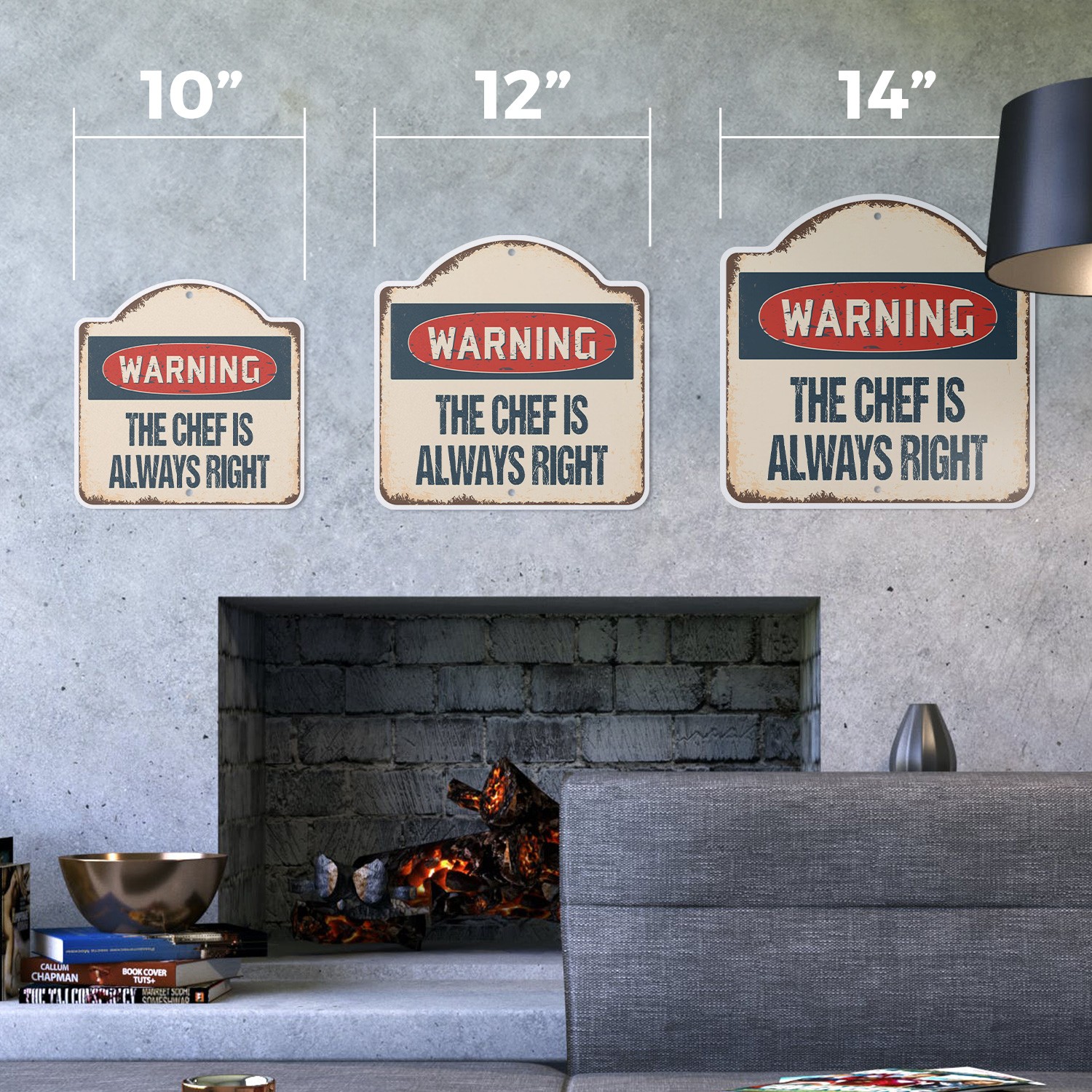 The Chef Is Always Right Plastic Novelty Sign Food Restaurant Cook