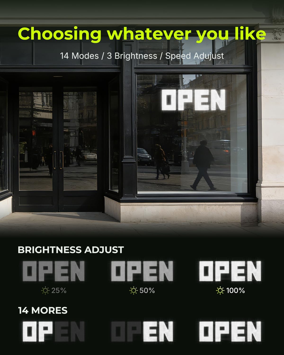 36&Prime;X12&Prime; Bright Dimmable LED Open Sign for Storefronts, Bars & Cafes