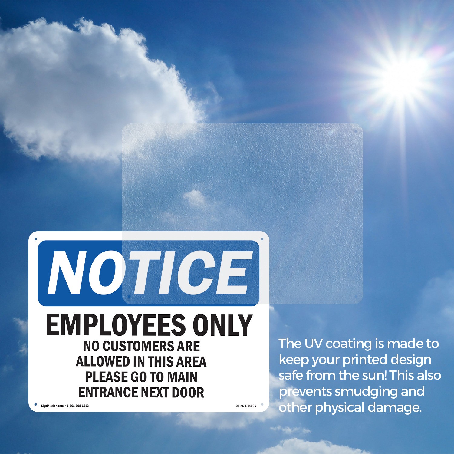 Employees Only No Customers Are Allowed OSHA Notice Sign Or Decal – 5 or 10 Pack