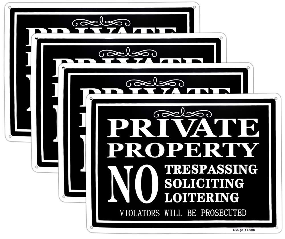 Private Property No Trespassing Aluminum Sign – UV Printed, Durable 14X10 Inch W