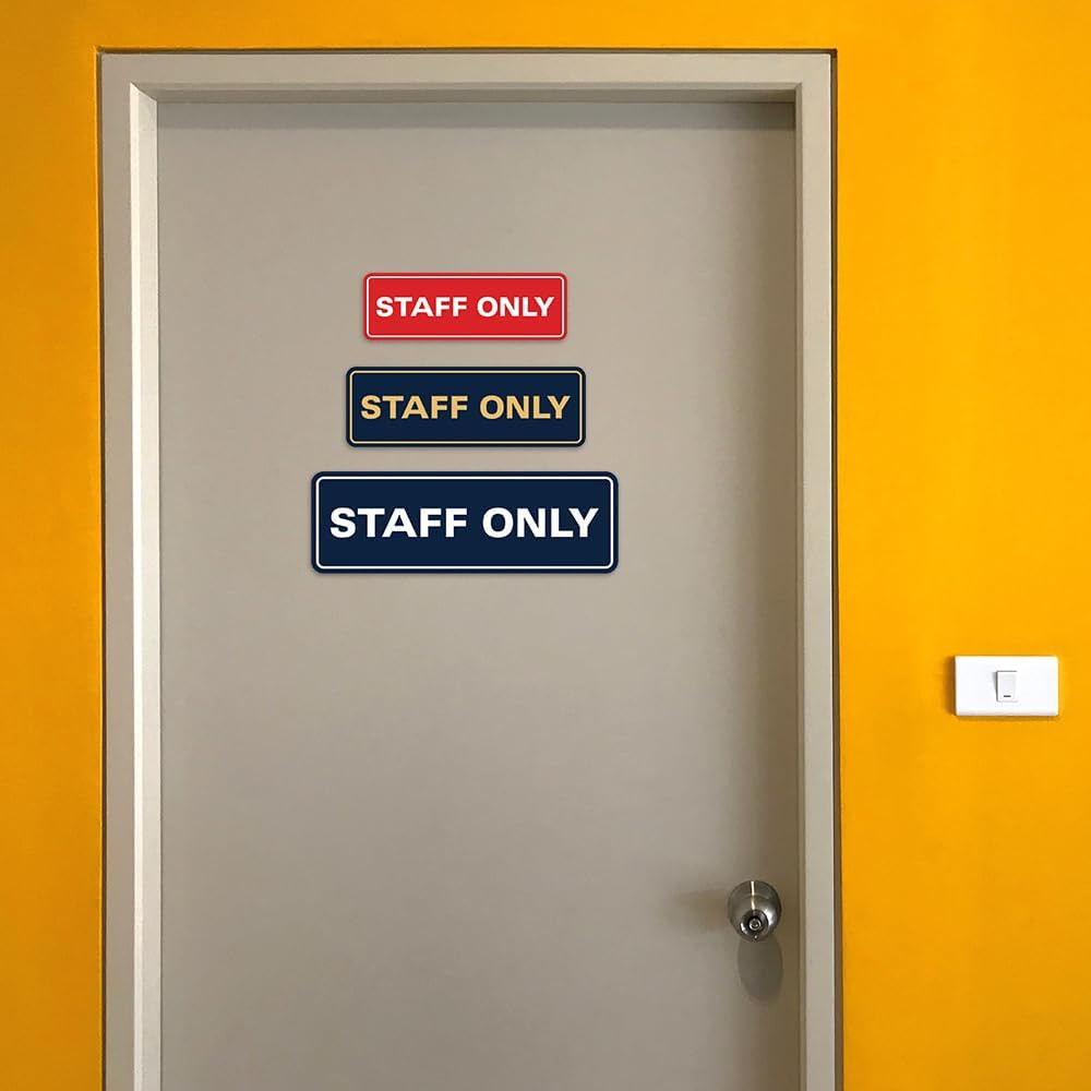 Standard Staff Only Wall or Door Sign | Easy Installation | Office Workplace Sig