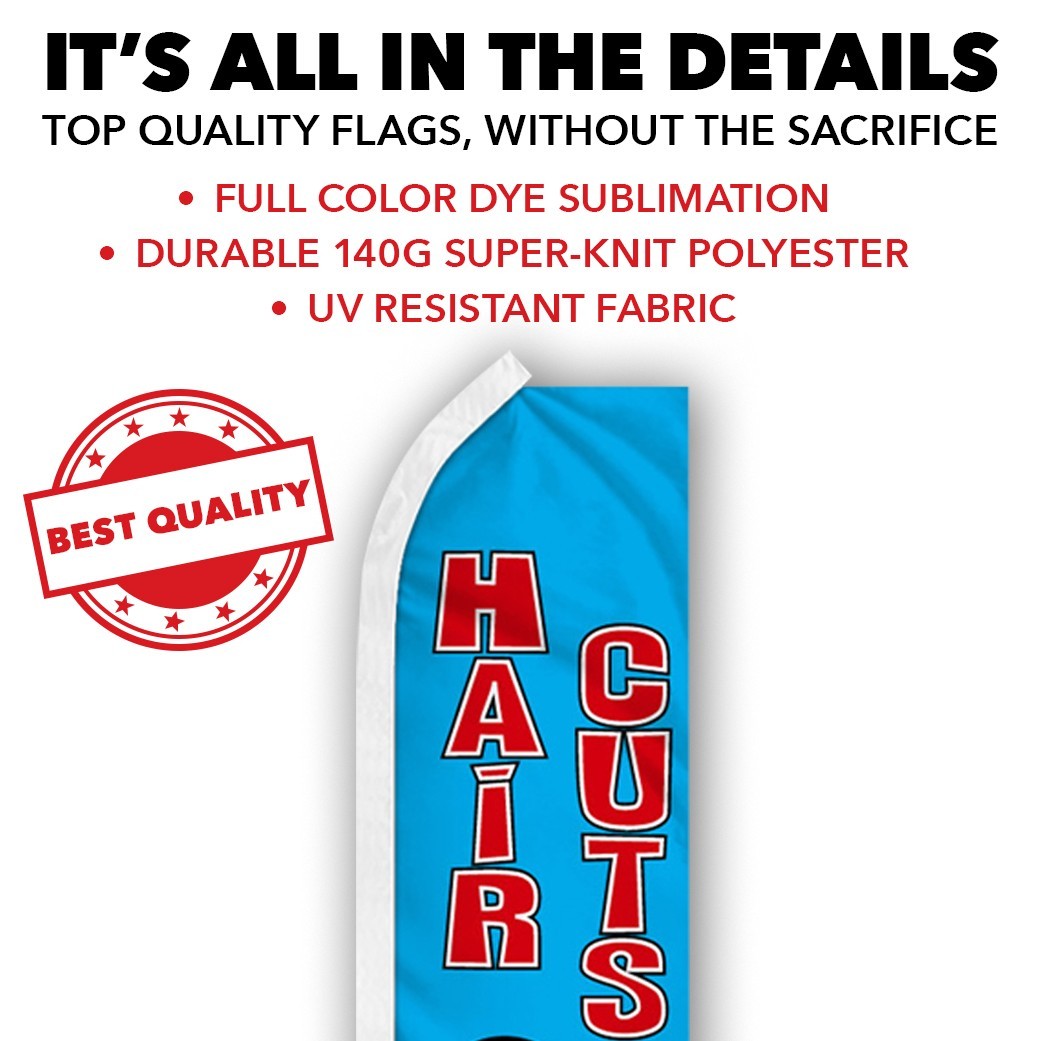 Hair Cuts Advertising Swooper Feather Flutter Flag Beauty Services
