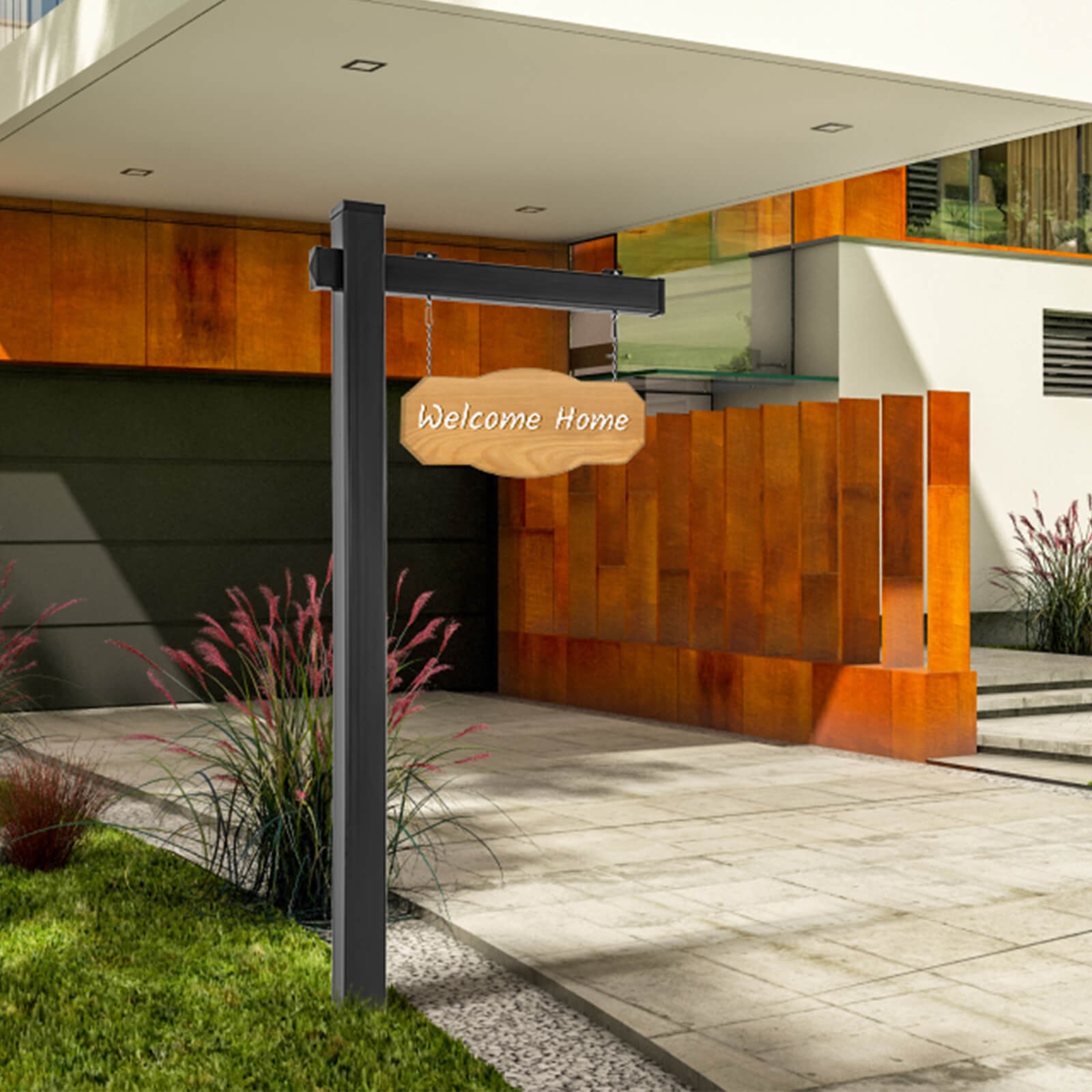 6&prime; UPVC Real Estate Sign Post Open House Yard Home for Sale W/Stake