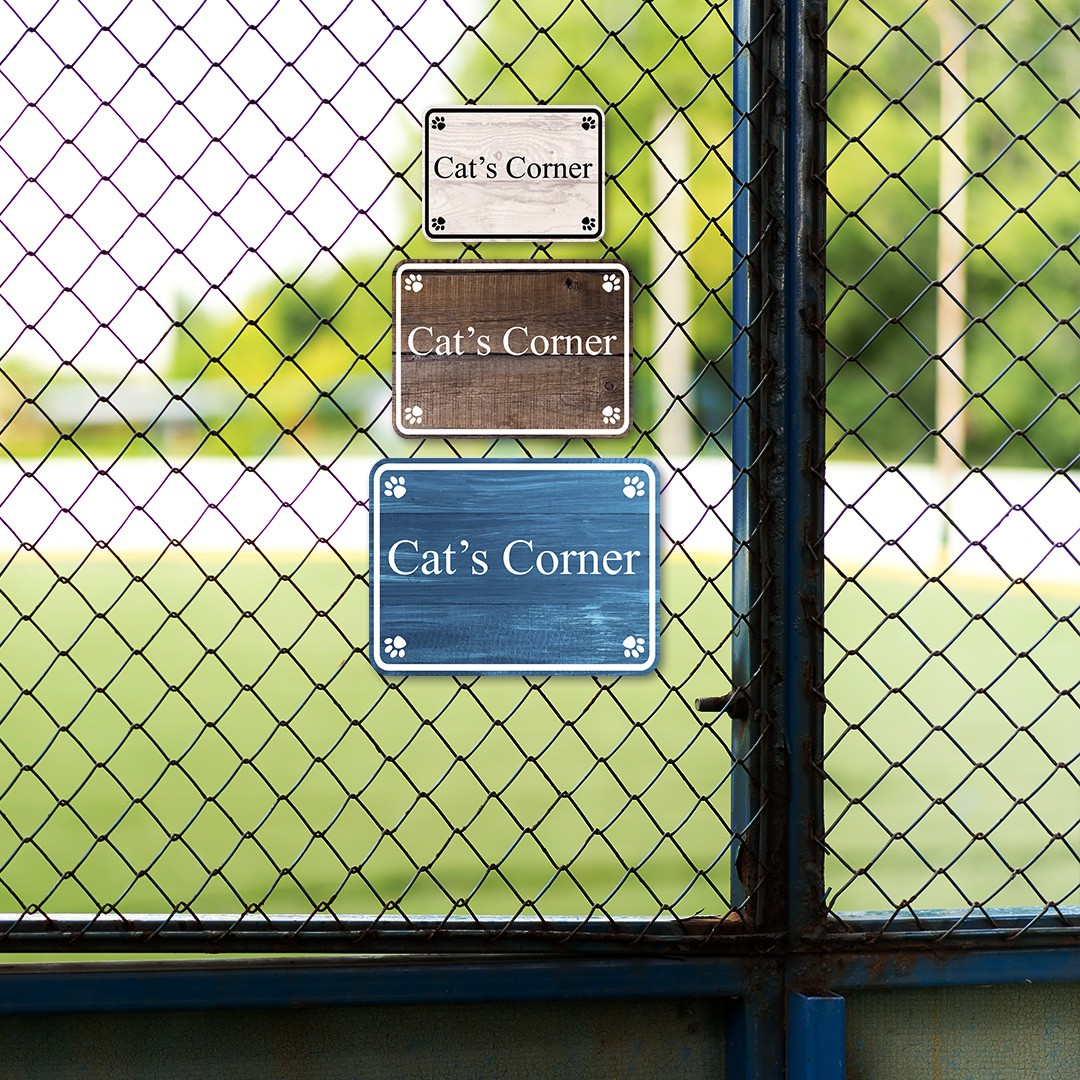 Classic Framed Plus Cat&rsquo;s Corner Door or Wall Sign | Pet-friendly Signs