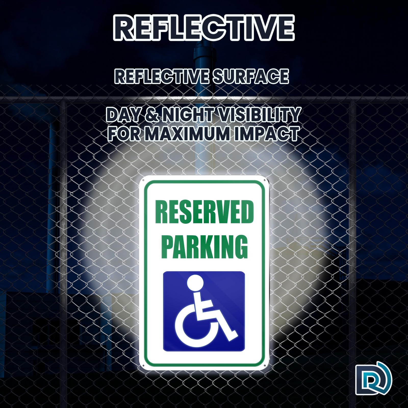 2 PC Handicap Reserved Parking Signs, 8×12 Reflective Aluminum Disabled