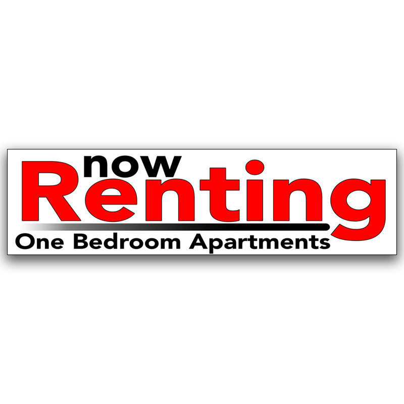 Now Renting One Bedroom Apartments Vinyl Banner(Size Options) Small – 24×60 Viny
