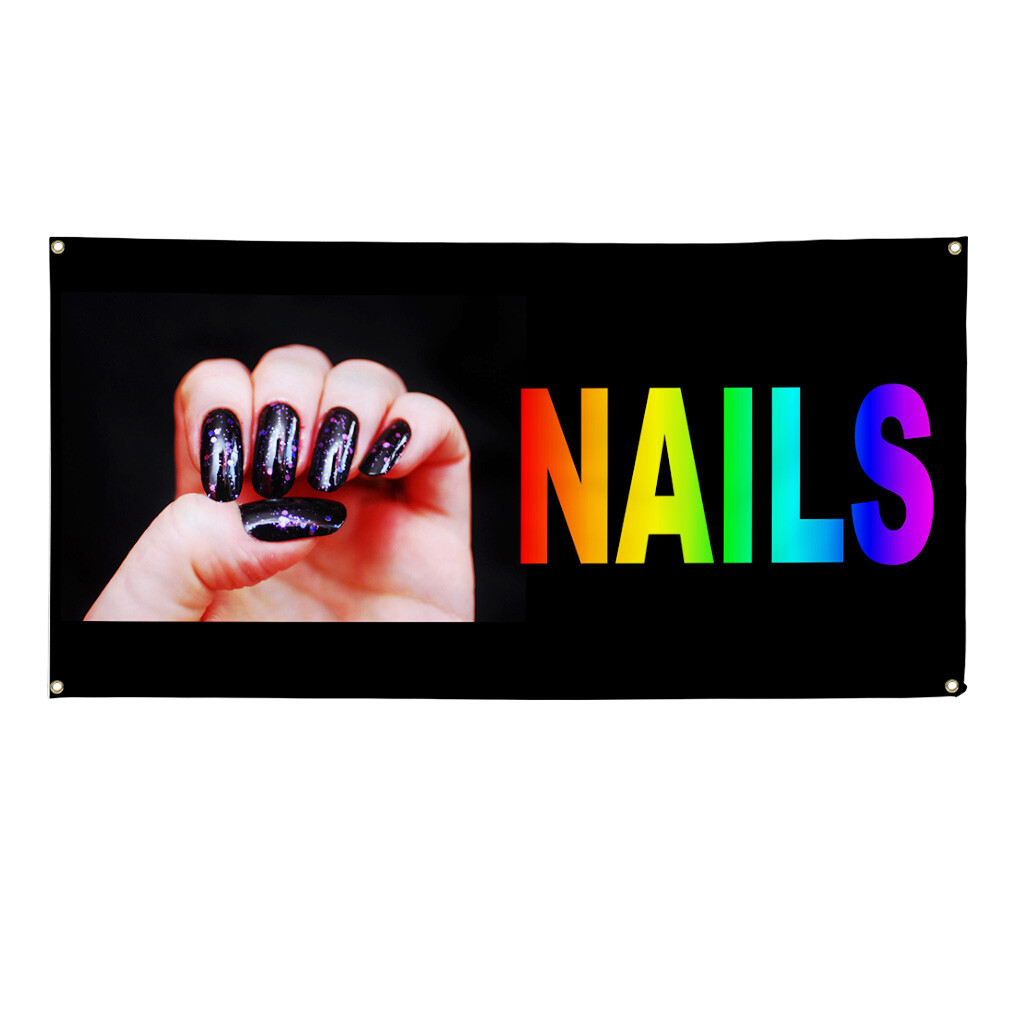 Vinyl Banner Multiple Sizes Nails Business Weatherproof Industrial Yard Signs