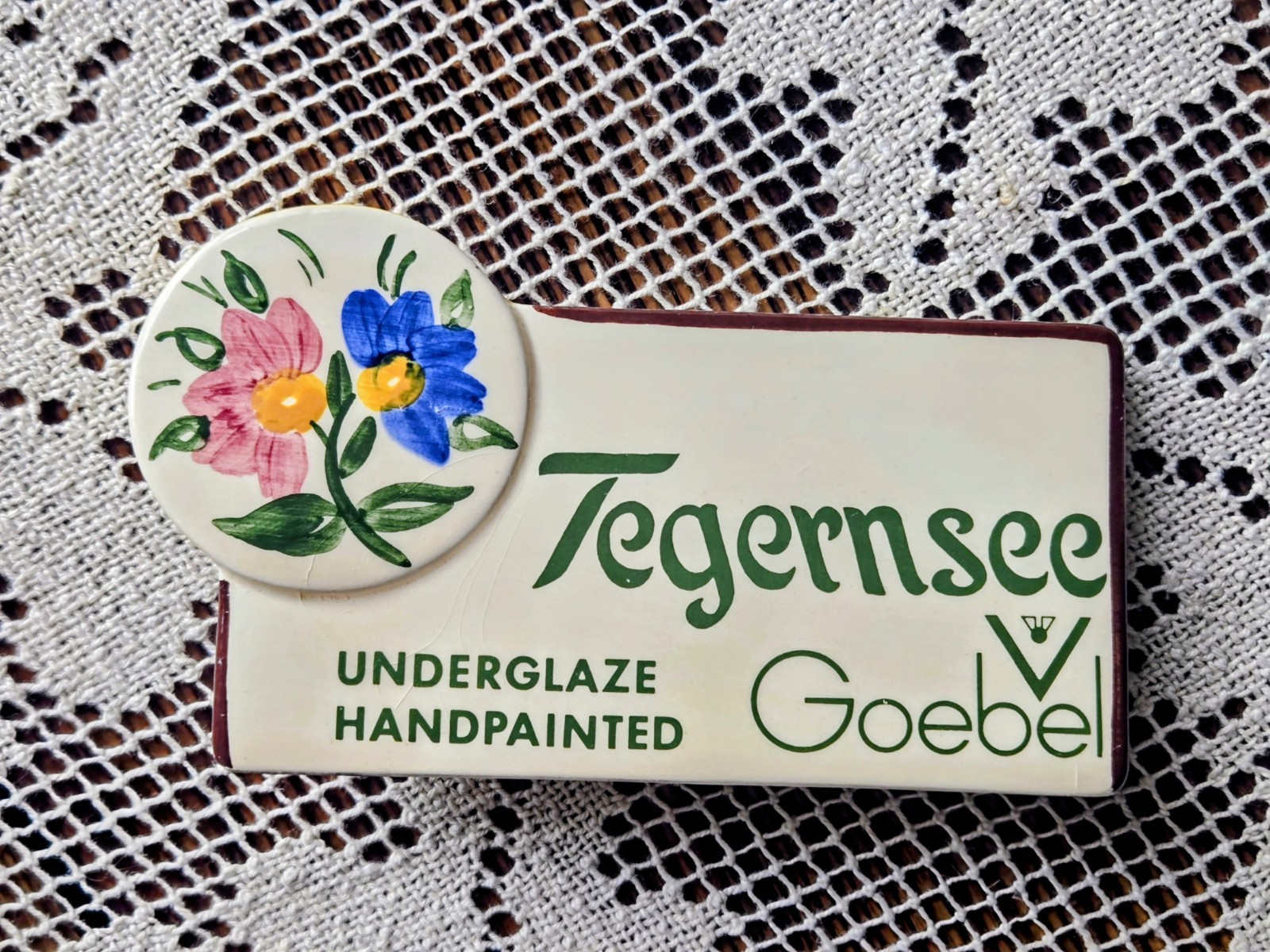 Vintage TEGERNSEE PORCELAIN Dealer / RETAIL DISPLAY SIGN plaque