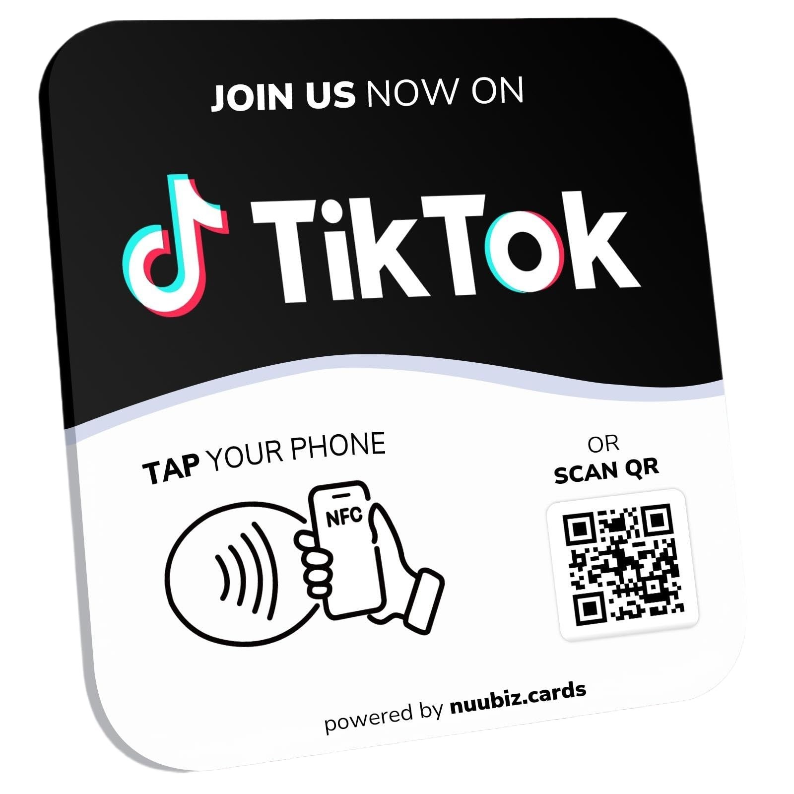 NFC Social Media Sign Plate – QR Code Sign for Social Media, Facebook, TikTok…