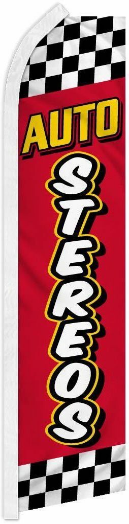 « AUTO STEREOS » advertising super flag swooper banner business sign car radio ck